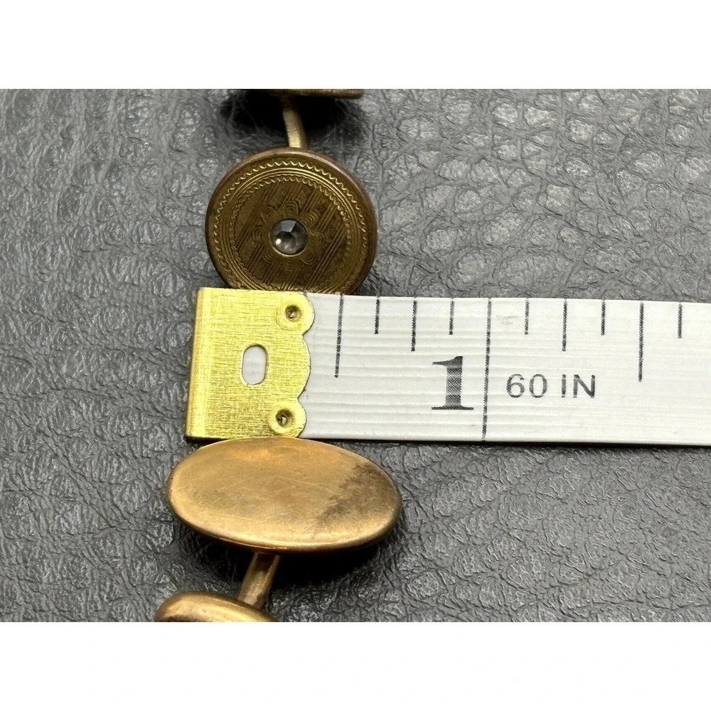 Vintage Lot 2 Pairs Victorian Gold Filled Cufflinks Etched Oval Paste Stones